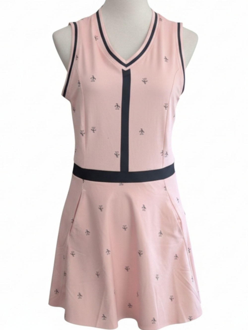 NWT Original Penguin Logo Tennis Dress Pink Sleeveless Athletic Size M